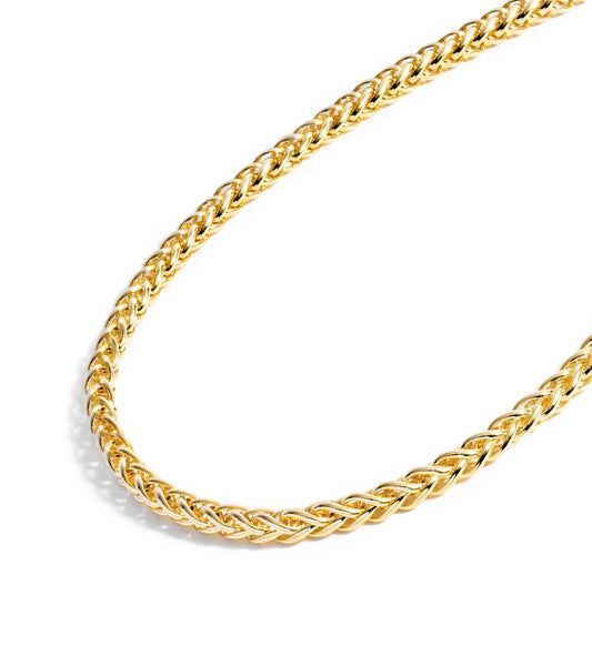 Gold Chain Necklace Collection - 14K Solid Yellow Gold Filled round Wheat/Palm Chain Necklaces for Women and Men with Different Sizes (2.5Mm, or 3.2Mm)