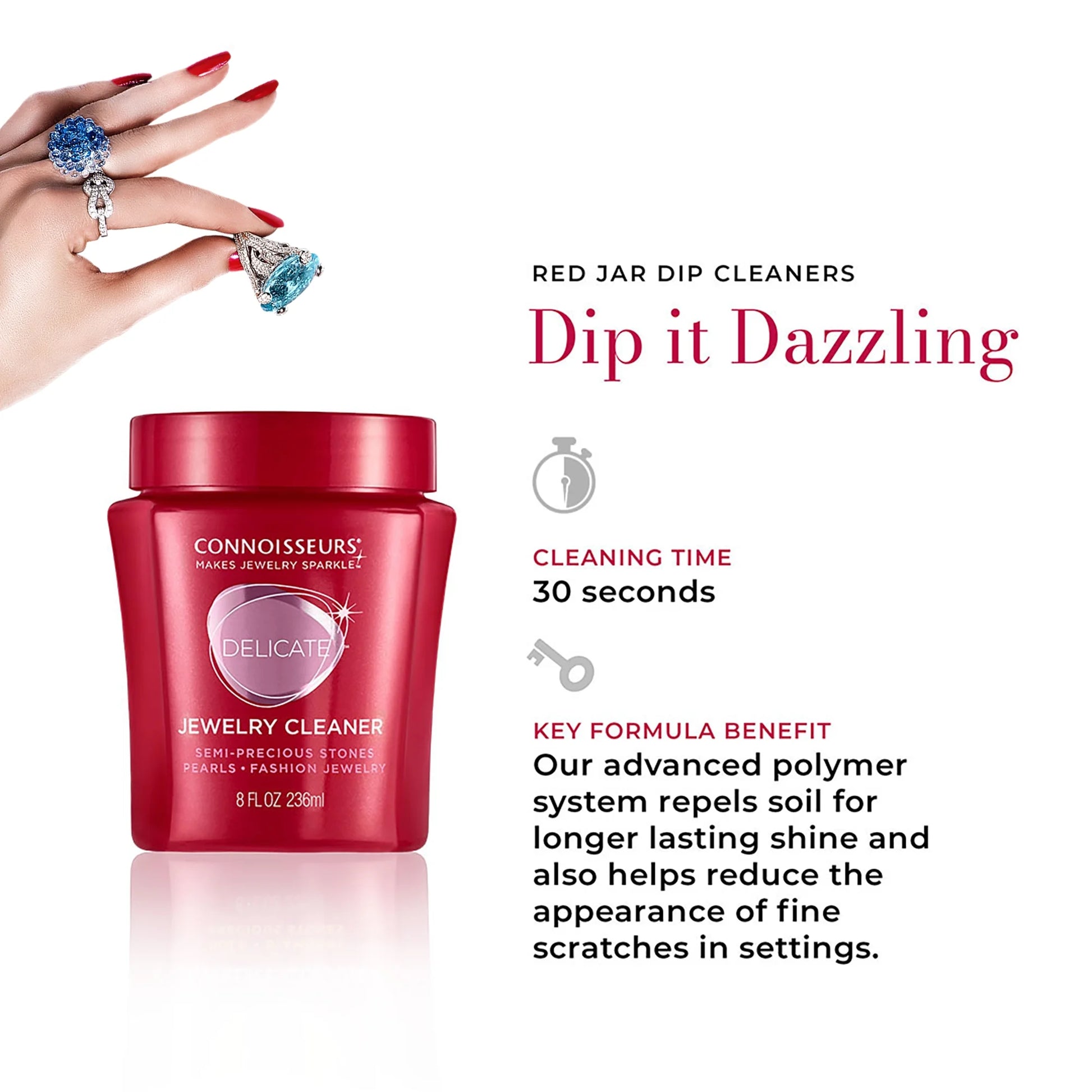 Connoisseur'S Delicate Liquid Dip Jewelry Cleaner in Red Packaging