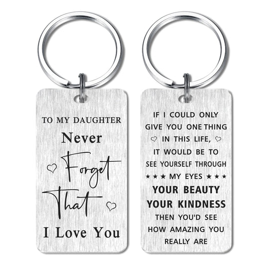 Daughter Gifts, Mother'S Day Gifts for Daughter, to My Daughter Never Forget I Love You Keychain