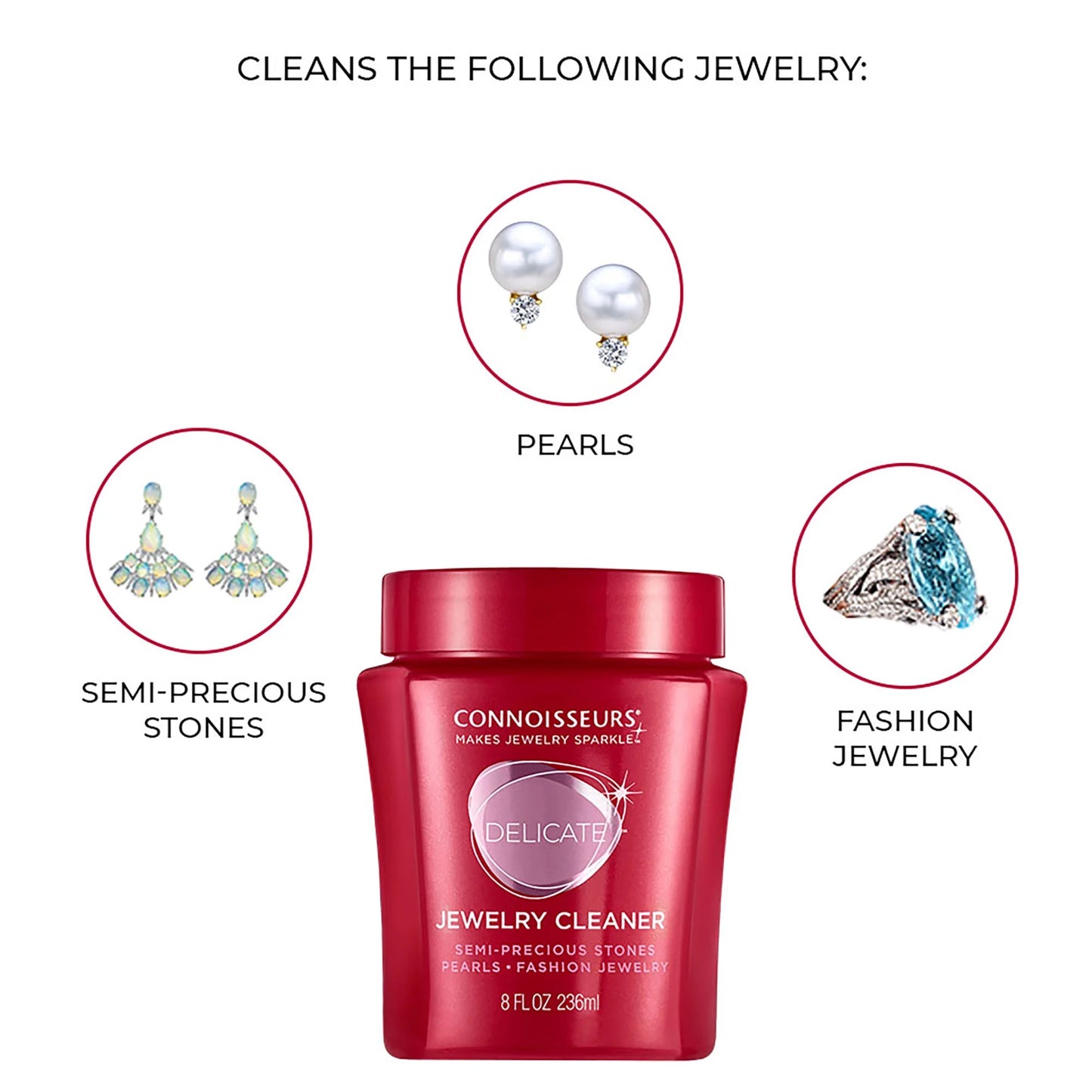 Connoisseur'S Delicate Liquid Dip Jewelry Cleaner in Red Packaging